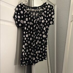 Apt. 9 Black and White Ruched Blouse